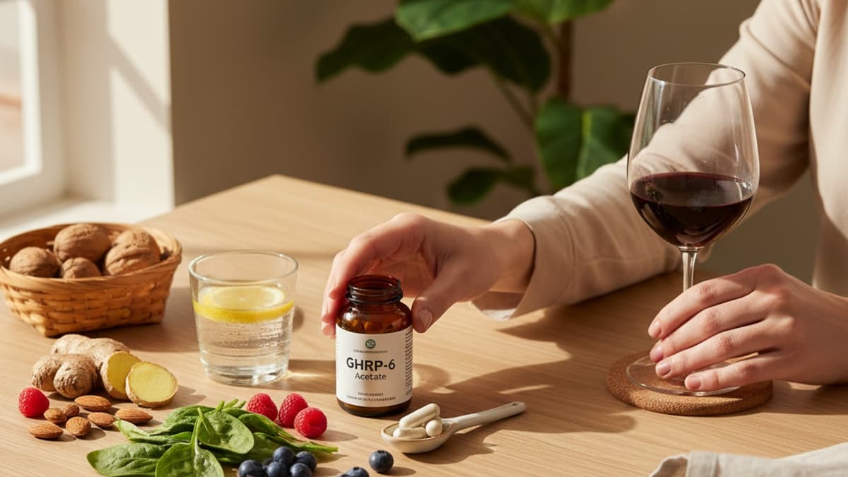 GHRP-6 Acetate with Alcohol Safety — Real Peptides