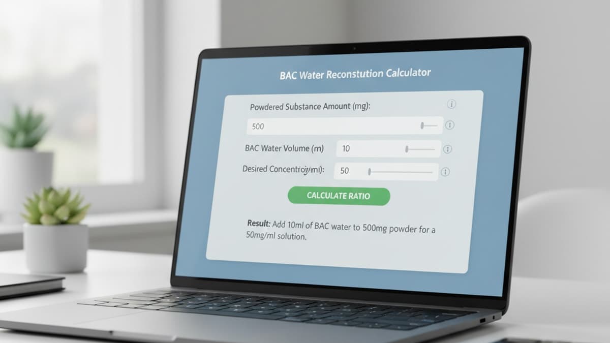 BAC Water Ratio Calculator — Peptide Reconstitution Guide