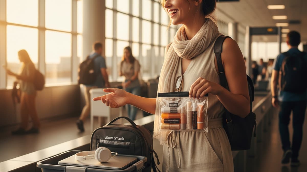 Travel with Glow Stack Airplane TSA — Real Peptides
