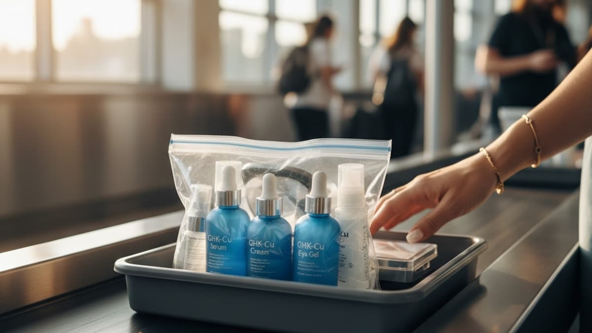 Travel with GHK-Cu Cosmetic Airplane TSA — Real Peptides
