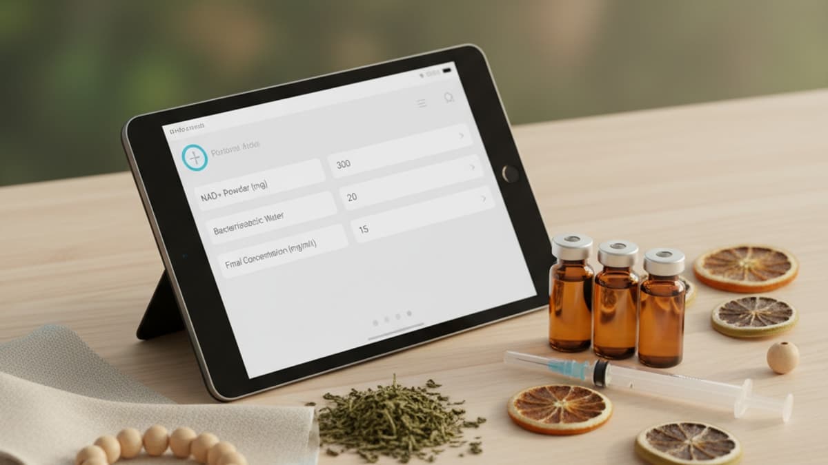 NAD+ Bacteriostatic Water Ratio Calculator — Dosing Guide