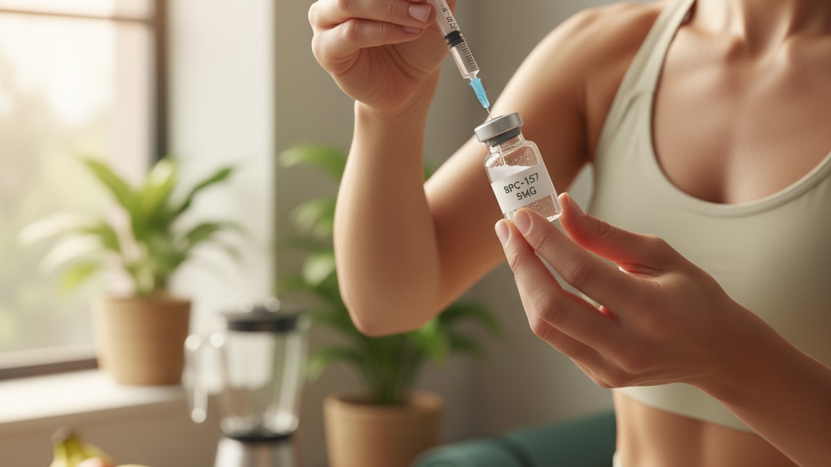 Blog Post: how much bacteriostatic water to mix with 5mg of bpc-157 - Professional illustration