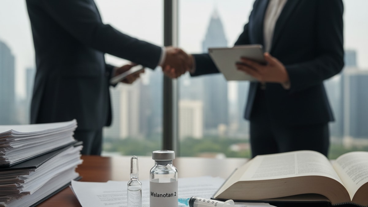 Blog Post: is melanotan 2 legal - Professional illustration