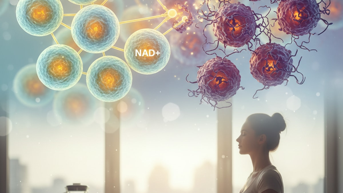 Blog Post: how does nad affect cancer - Professional illustration