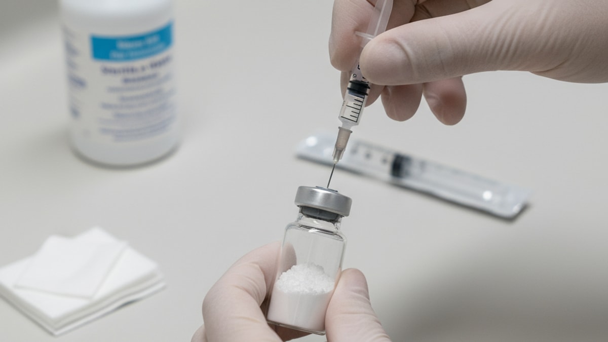 Blog Post: how to reconstitute 12 mg of retatrutide - Professional illustration