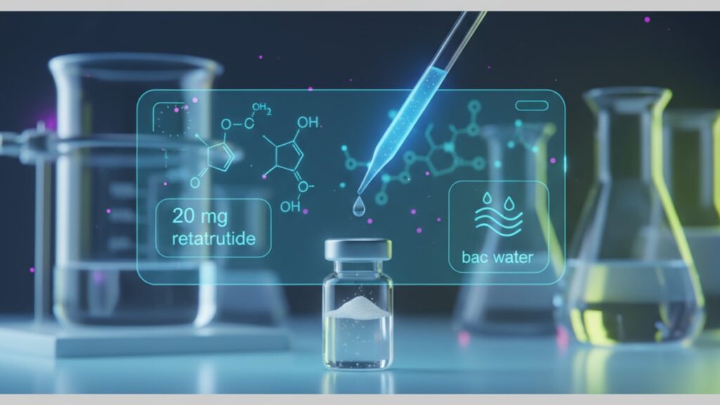 Blog Post: how much bac water for 20 mg retatrutide - Professional illustration