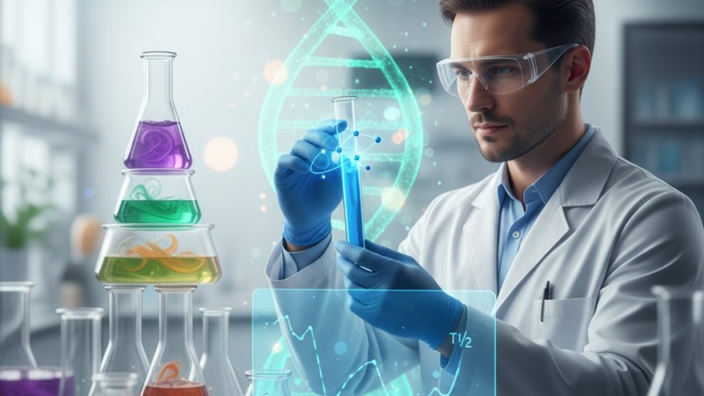 Blog Post: what is the half life of retatrutide - Professional illustration