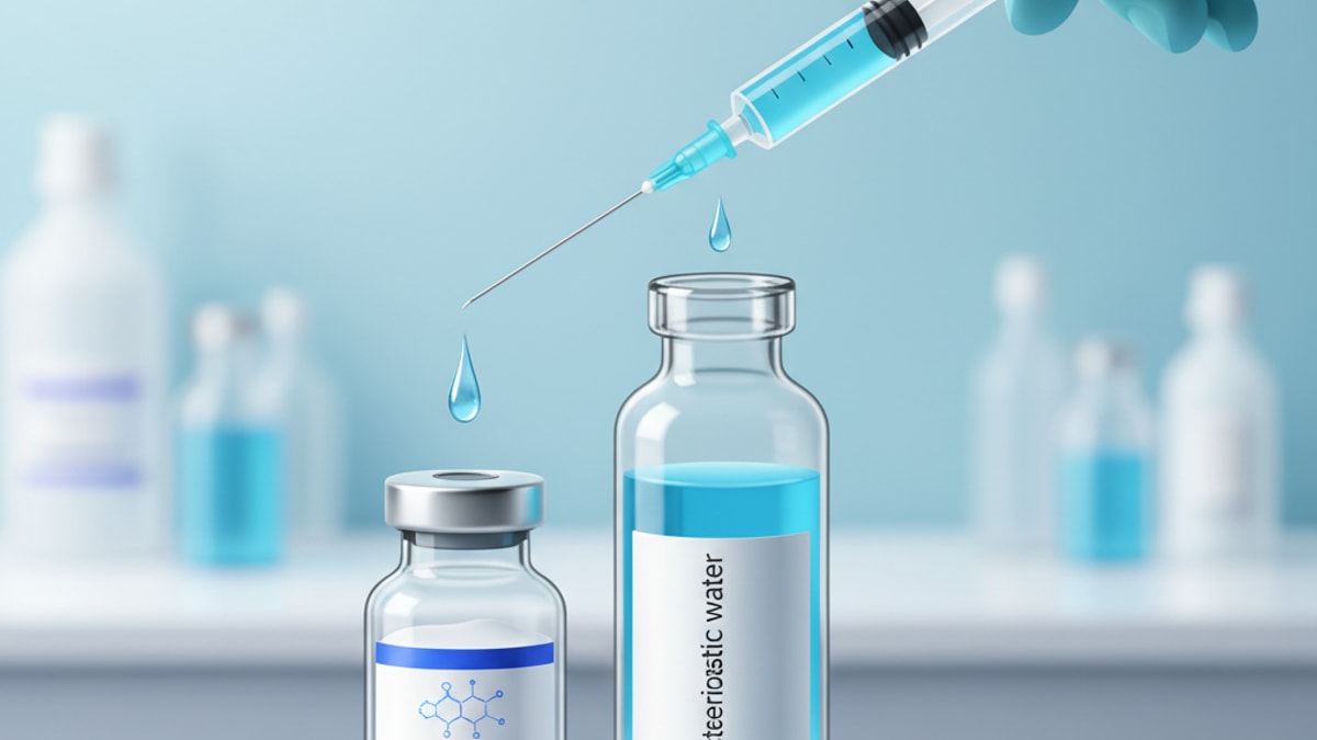 Blog Post: how to mix retatrutide with bacteriostatic water - Professional illustration