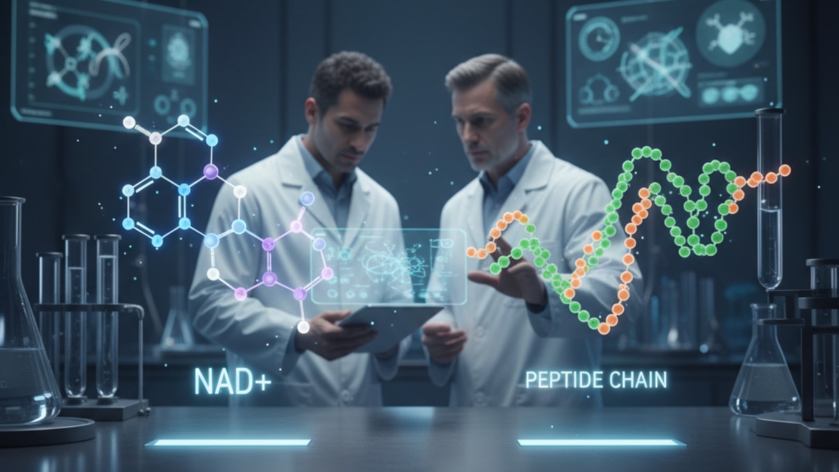 Blog Post: is nad+ a peptide - Professional illustration