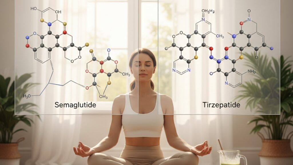 Blog Post: what is the difference between semaglutide and tirzepatide - Professional illustration