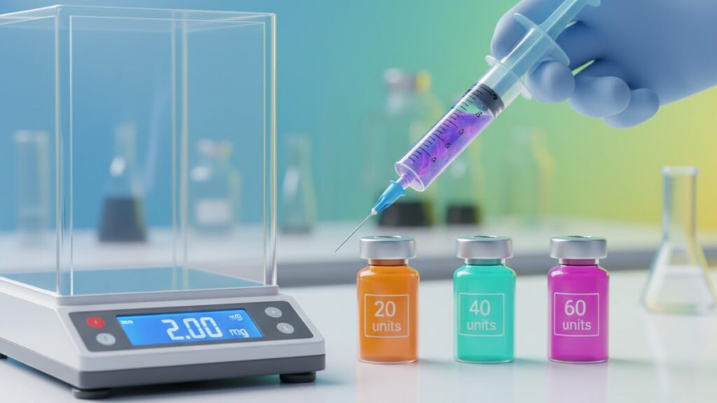Blog Post: how many units is 2mg of retatrutide - Professional illustration