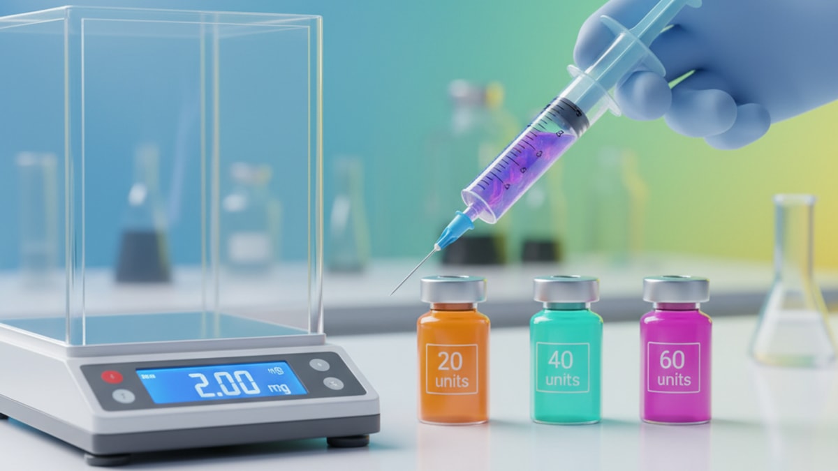 Blog Post: how many units is 2mg of retatrutide - Professional illustration