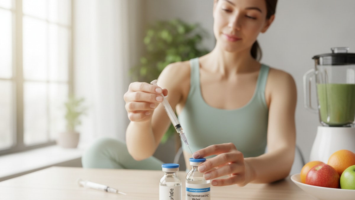 Blog Post: how to mix bac water with retatrutide - Professional illustration