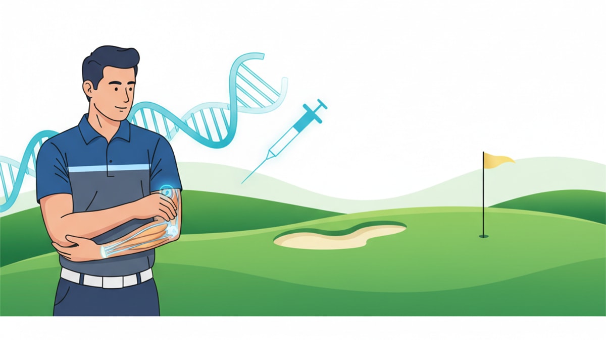 Blog Post: where to inject bpc 157 for golfers elbow - Professional illustration