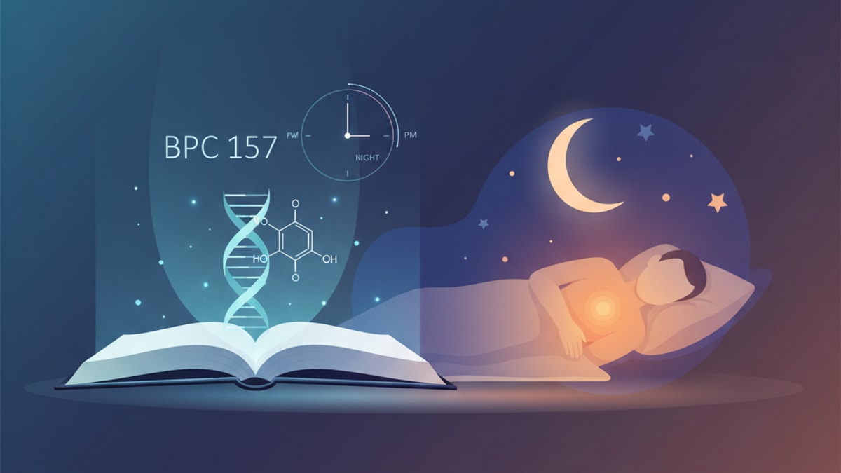 Blog Post: should you take bpc 157 at night - Professional illustration