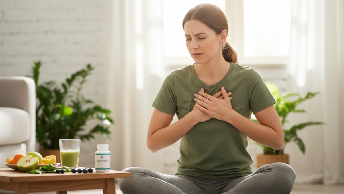 Blog Post: can glutathione cause acid reflux - Professional illustration