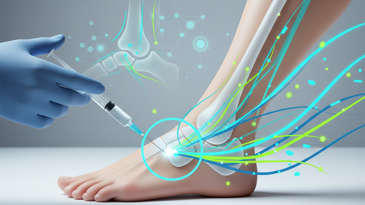 Blog Post: where to inject bpc 157 for ankle - Professional illustration