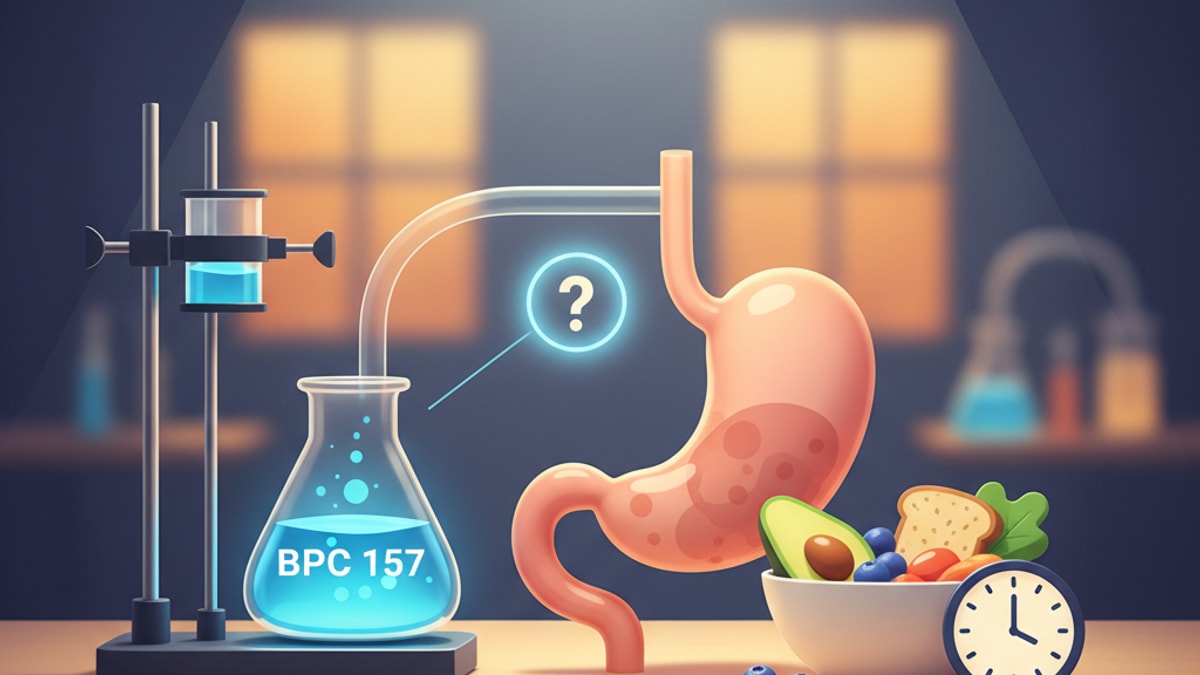 Blog Post: should bpc 157 be taken with food - Professional illustration