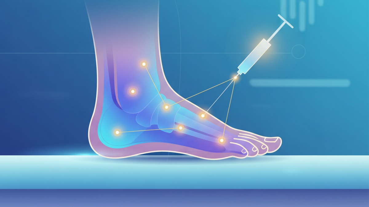 Blog Post: where to inject bpc 157 for plantar fasciitis - Professional illustration