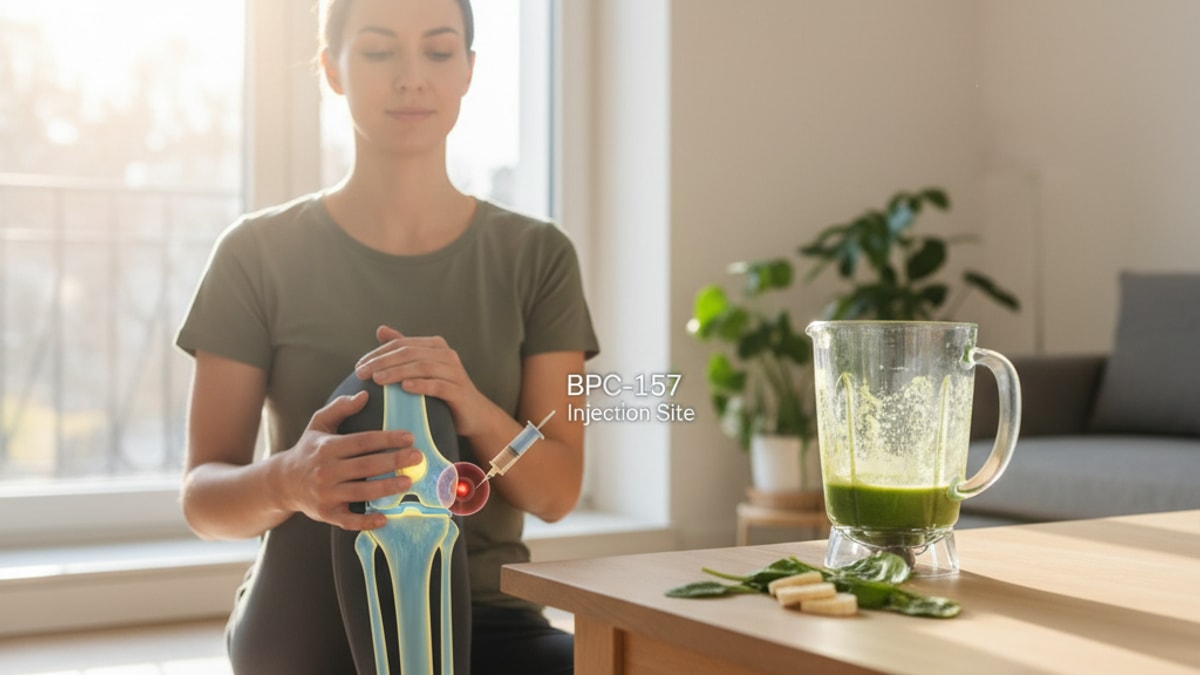 Blog Post: how to inject bpc 157 knee - Professional illustration