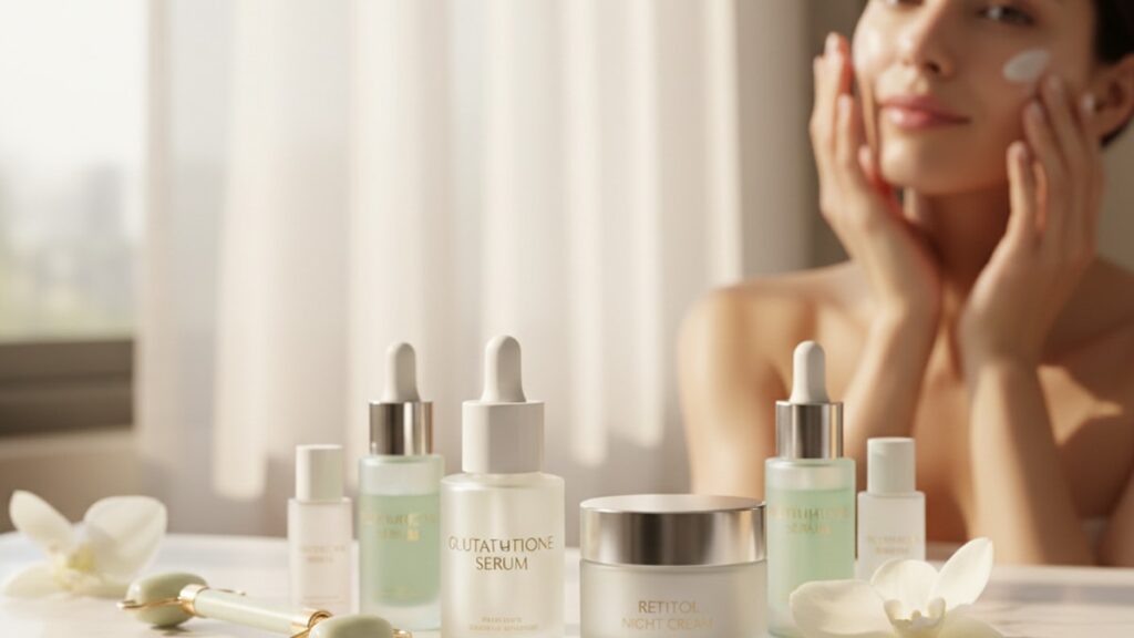 Blog Post: can glutathione be used with retinol - Professional illustration