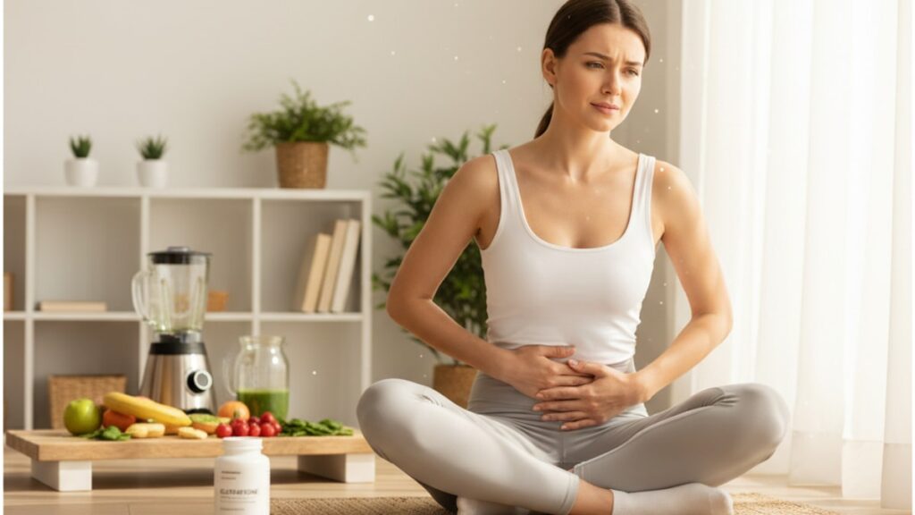 Blog Post: can glutathione cause stomach upset - Professional illustration