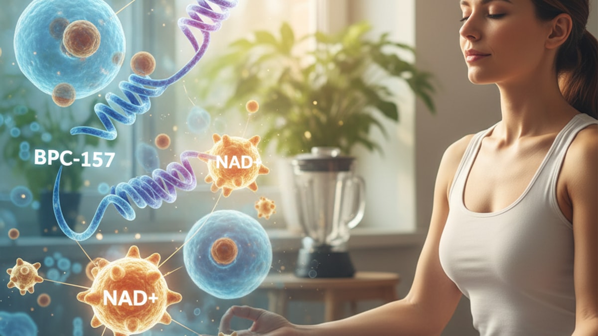 Blog Post: can you take bpc 157 and nad+ together - Professional illustration