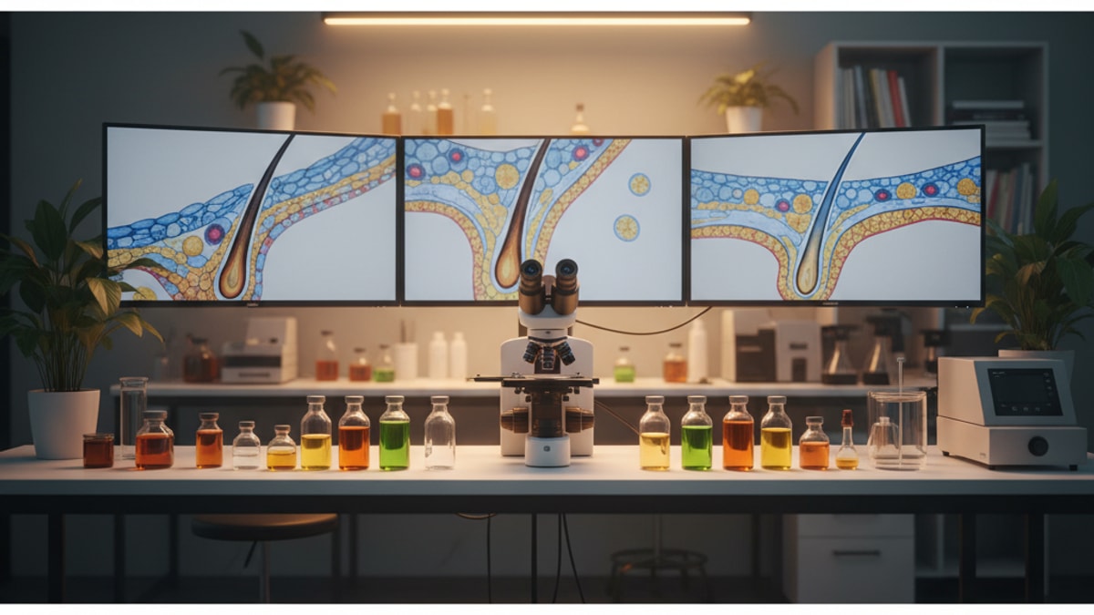 Blog Post: AHK-Cu for hair growth - Professional illustration