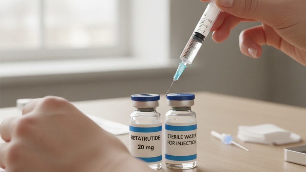 Blog Post: how to reconstitute 20 mg retatrutide - Professional illustration