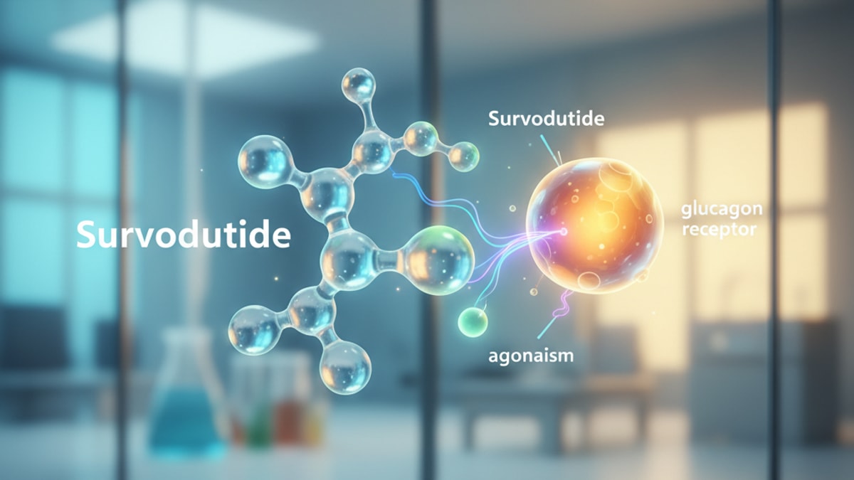 Blog Post: Survodutide glucagon receptor agonism - Professional illustration
