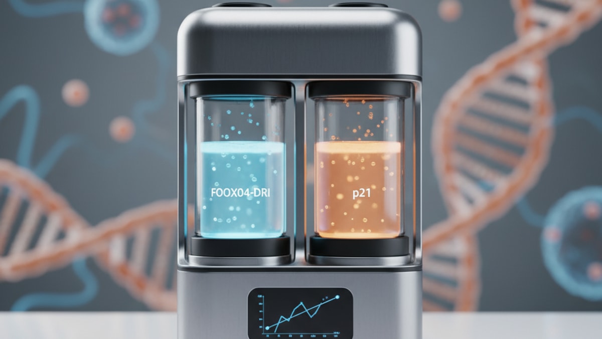 Blog Post: FOXO4-DRI vs p21 - Professional illustration