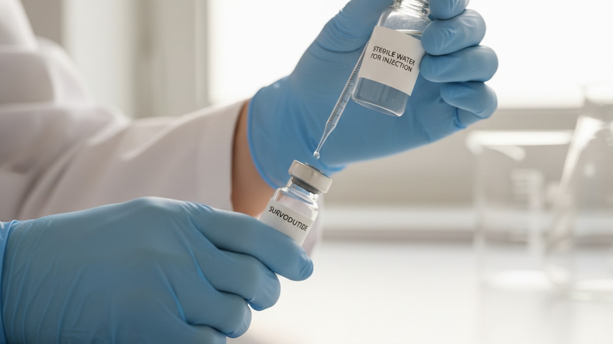 Blog Post: how to reconstitute Survodutide - Professional illustration