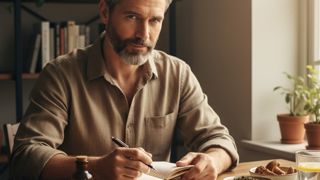 Blog Post: Dihexa men over 40 - Professional illustration