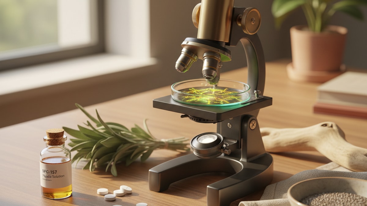 Blog Post: does BPC-157 help wound healing research - Professional illustration