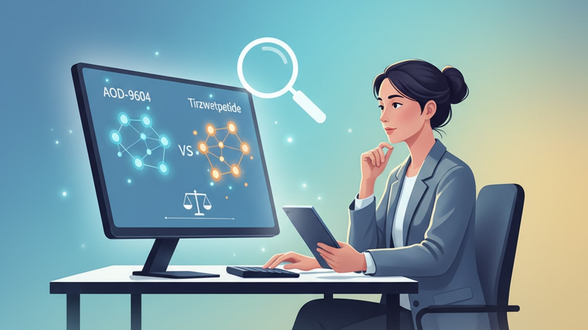 Blog Post: AOD-9604 vs Tirzepatide which better comparison - Professional illustration