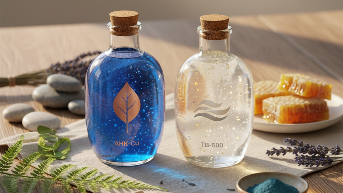 Blog Post: difference between AHK-Cu and TB-500 - Professional illustration