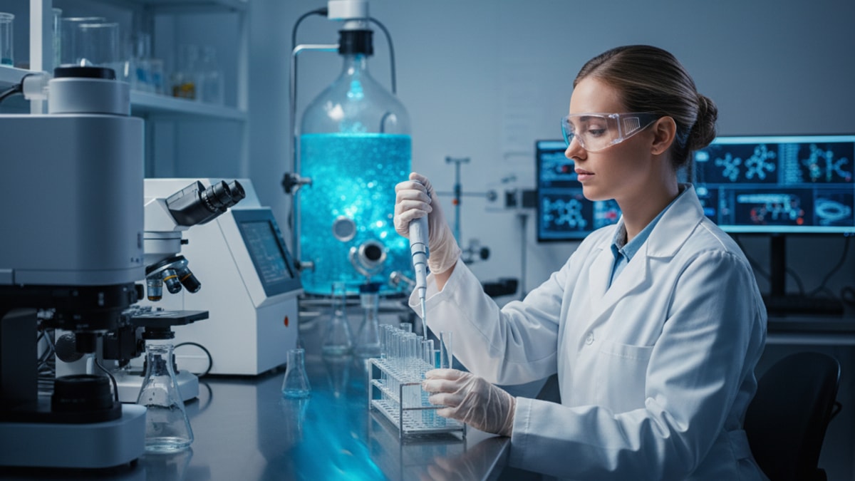 Blog Post: peptides for fertility research - Professional illustration