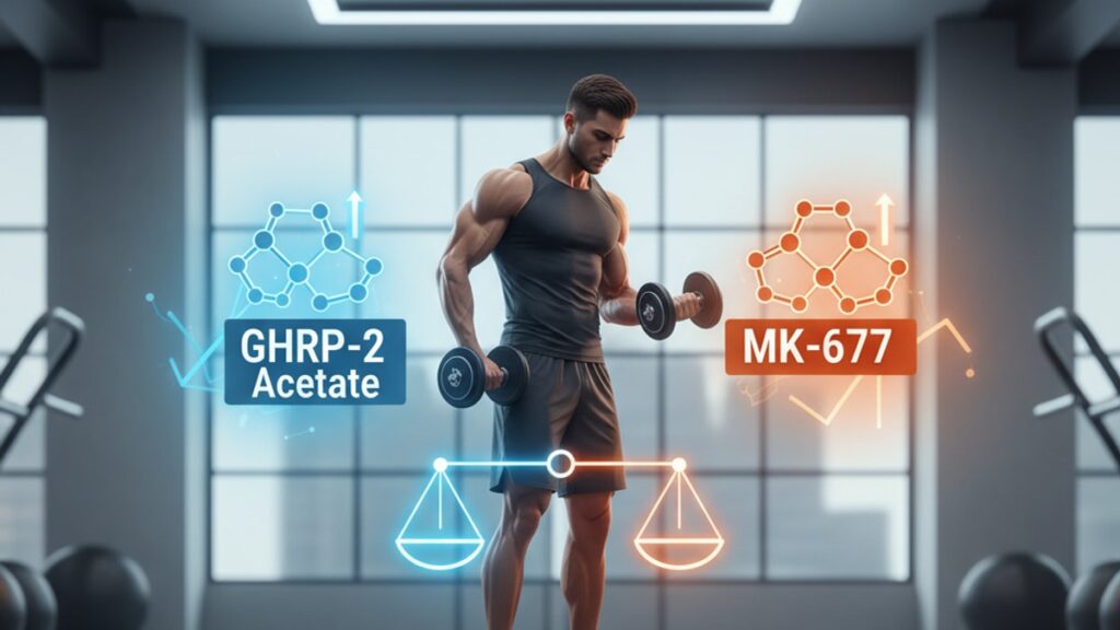 Blog Post: GHRP-2 Acetate vs MK-677 which better comparison - Professional illustration