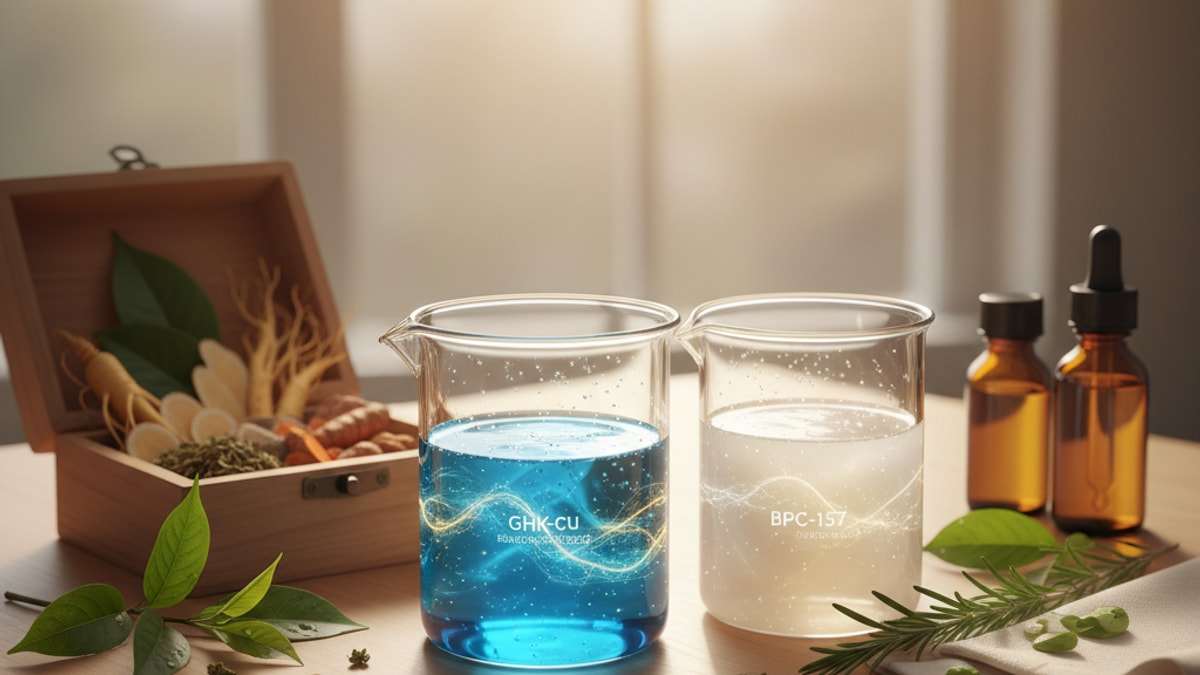 Blog Post: can you stack BPC-157 GHK-Cu - Professional illustration