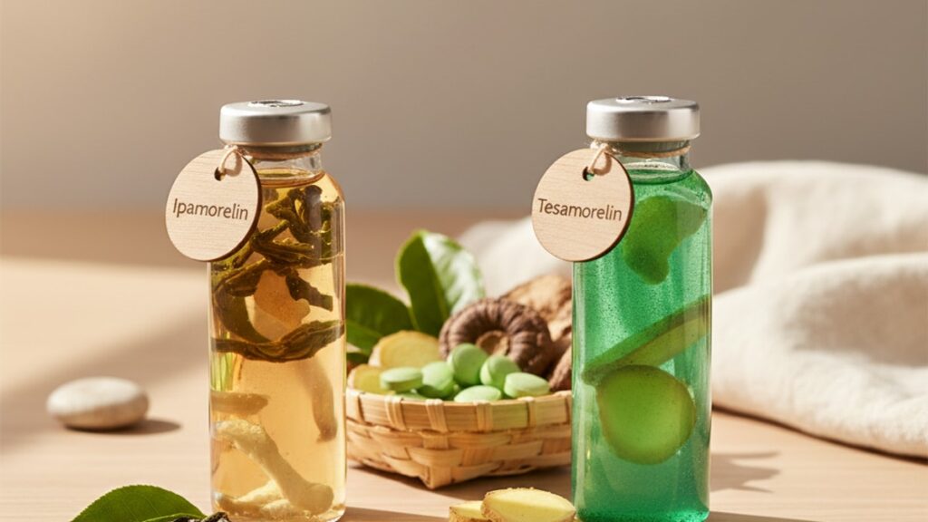 Blog Post: Ipamorelin vs Tesamorelin which better comparison - Professional illustration