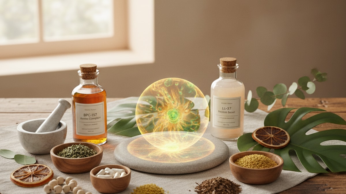 Blog Post: difference between BPC-157 and LL-37 - Professional illustration