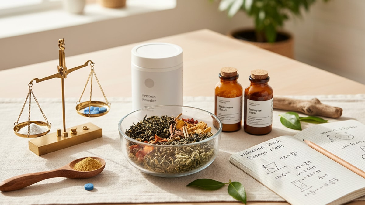 Blog Post: calculate Wolverine Stack dosage reconstitution math - Professional illustration