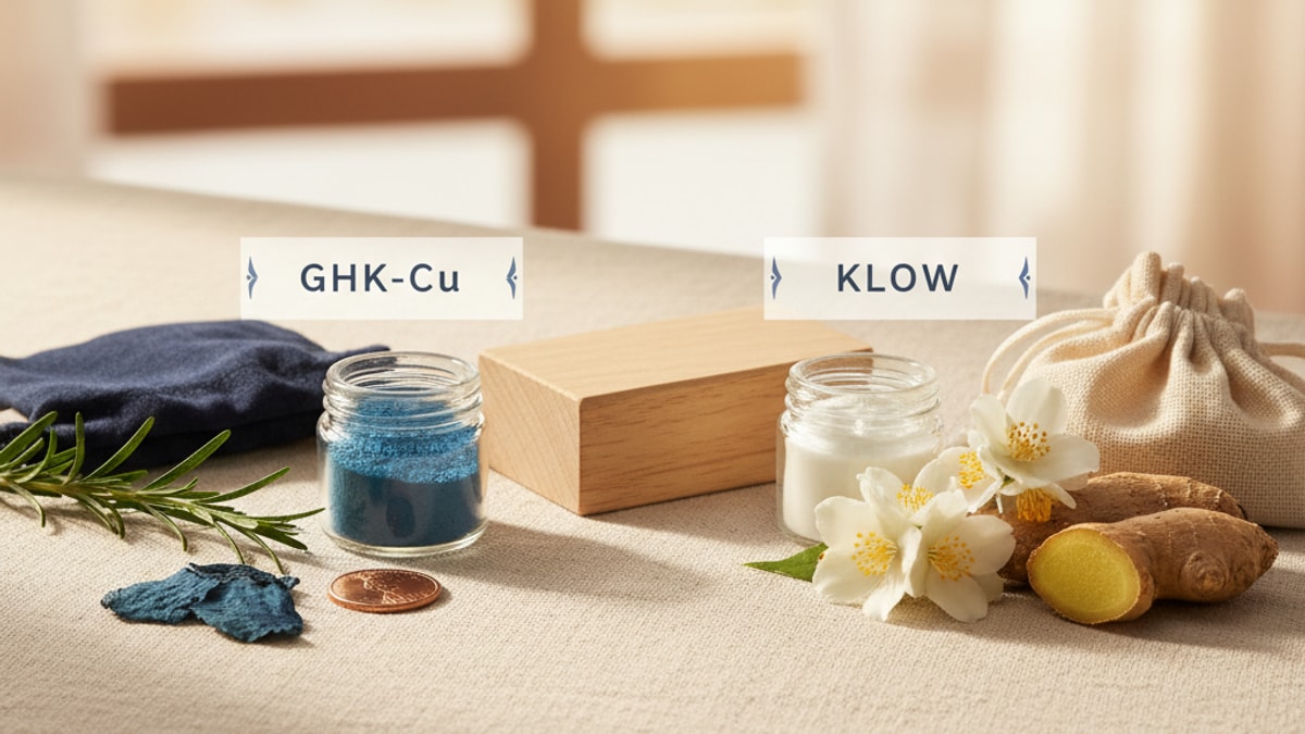 Blog Post: difference between GHK-Cu and KLOW - Professional illustration