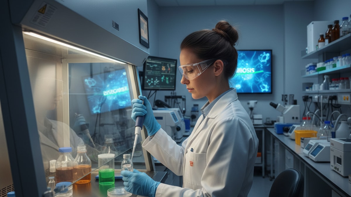 Blog Post: does TB-500 help fibrosis reduction research - Professional illustration