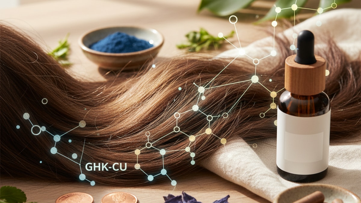 Blog Post: does GHK-Cu help hair growth research - Professional illustration