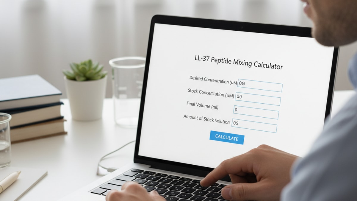 Blog Post: how to mix LL-37 calculator - Professional illustration