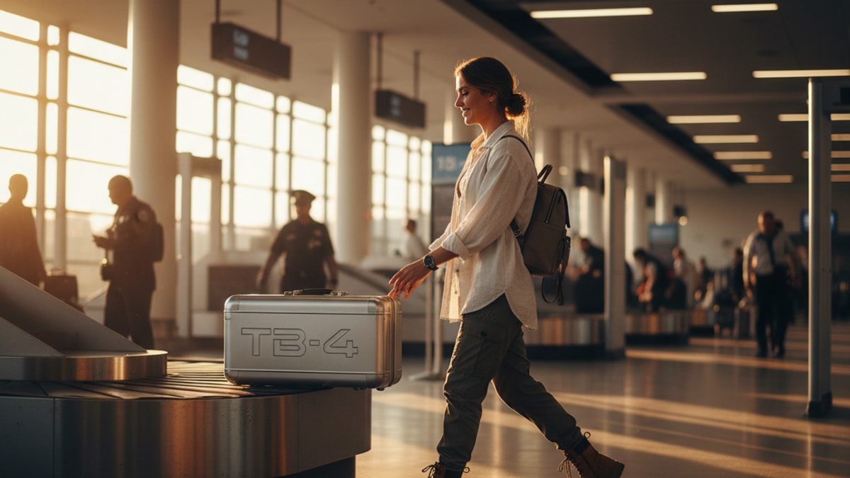 Blog Post: travel with TB-4 airplane TSA - Professional illustration