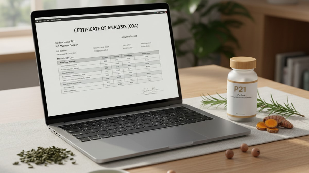 Blog Post: buy p21 online with COA - Professional illustration