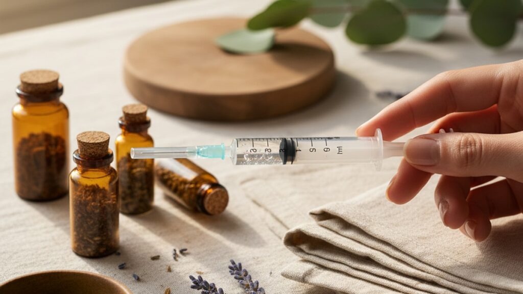 Blog Post: PT-141 air bubbles syringe dangerous - Professional illustration