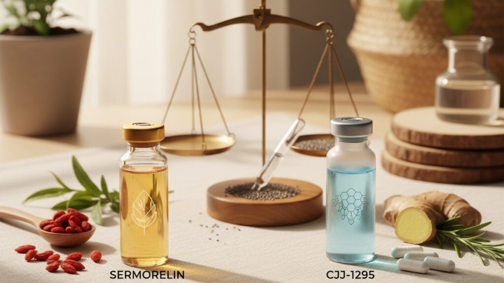 Blog Post: CJC-1295 vs Sermorelin which better comparison - Professional illustration